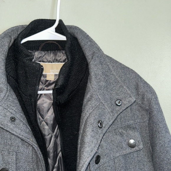 Michael Kors Jacket Mens Small Peacoat Full Zip Wool-blend  Gray Preppy Coat - Picture 8 of 14